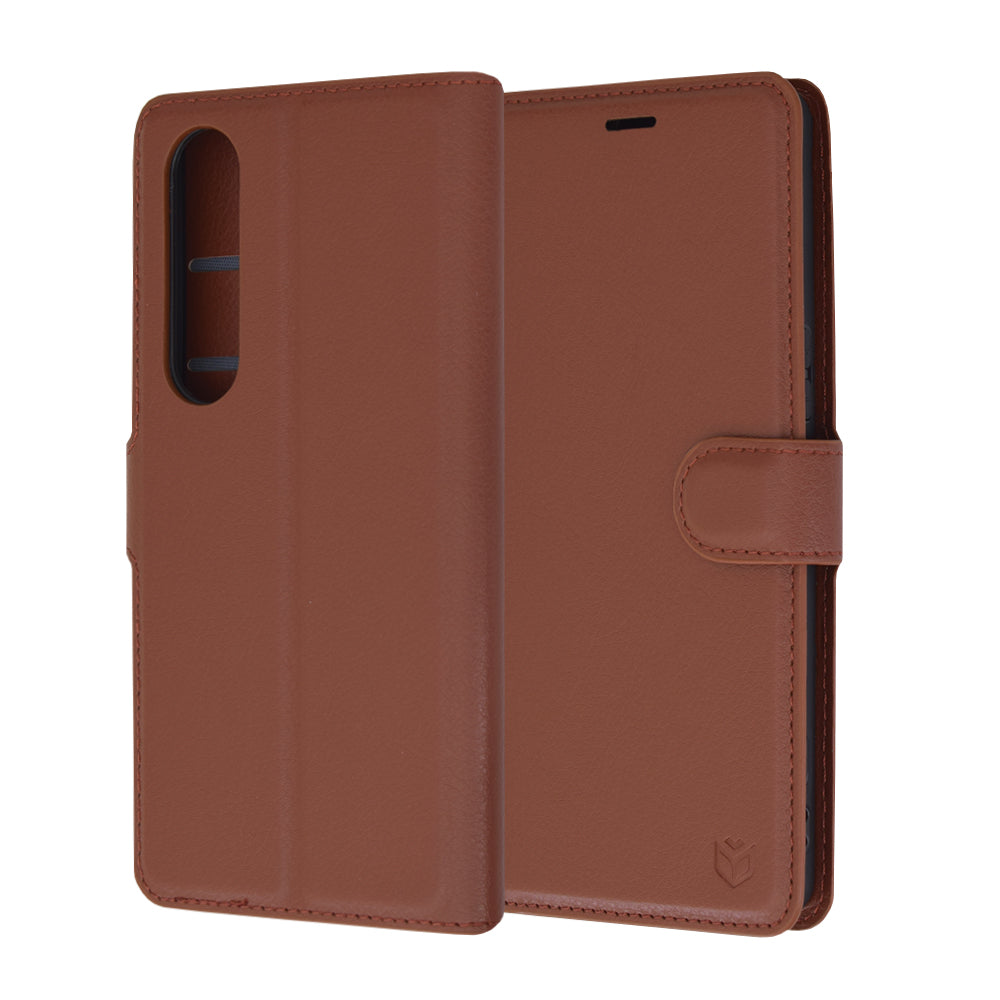 Futrola za Sony Xperia 1 VI, Techsuit, Kožna Folio, Smeđa