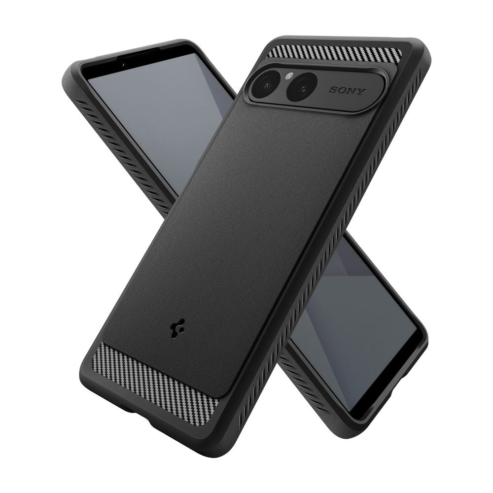 Maska za Sony Xperia 10 VII, Spigen, Rugged Armor, Crna ACS09592