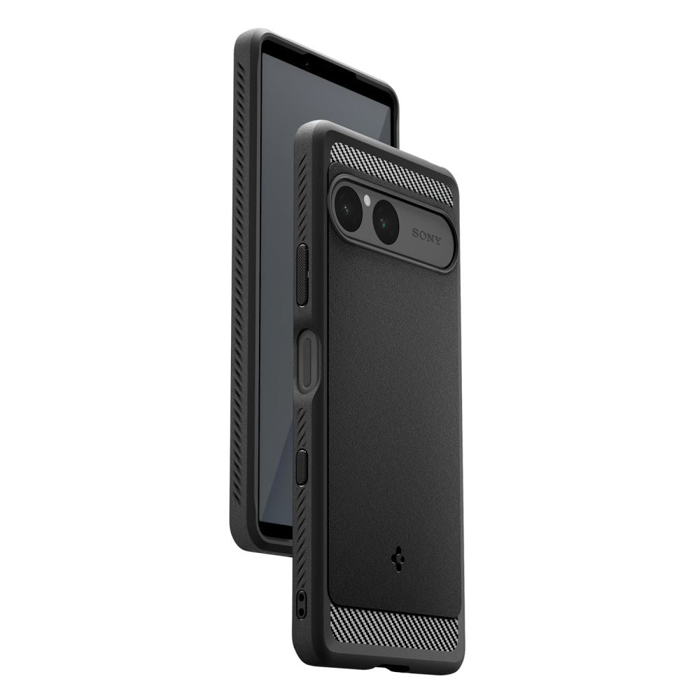 Maska za Sony Xperia 10 VII, Spigen, Rugged Armor, Crna ACS09592
