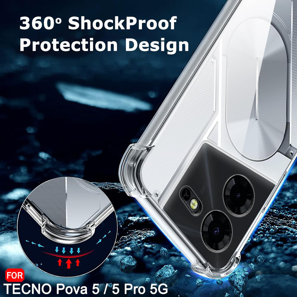 Maska za Tecno Pova 5 Pro, Techsuit, Otporna na udarce, Prozirna