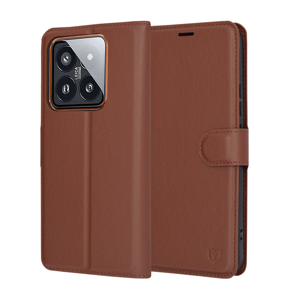 Futrola za Xiaomi 14 Pro, Techsuit, Leather Folio, Smeđa