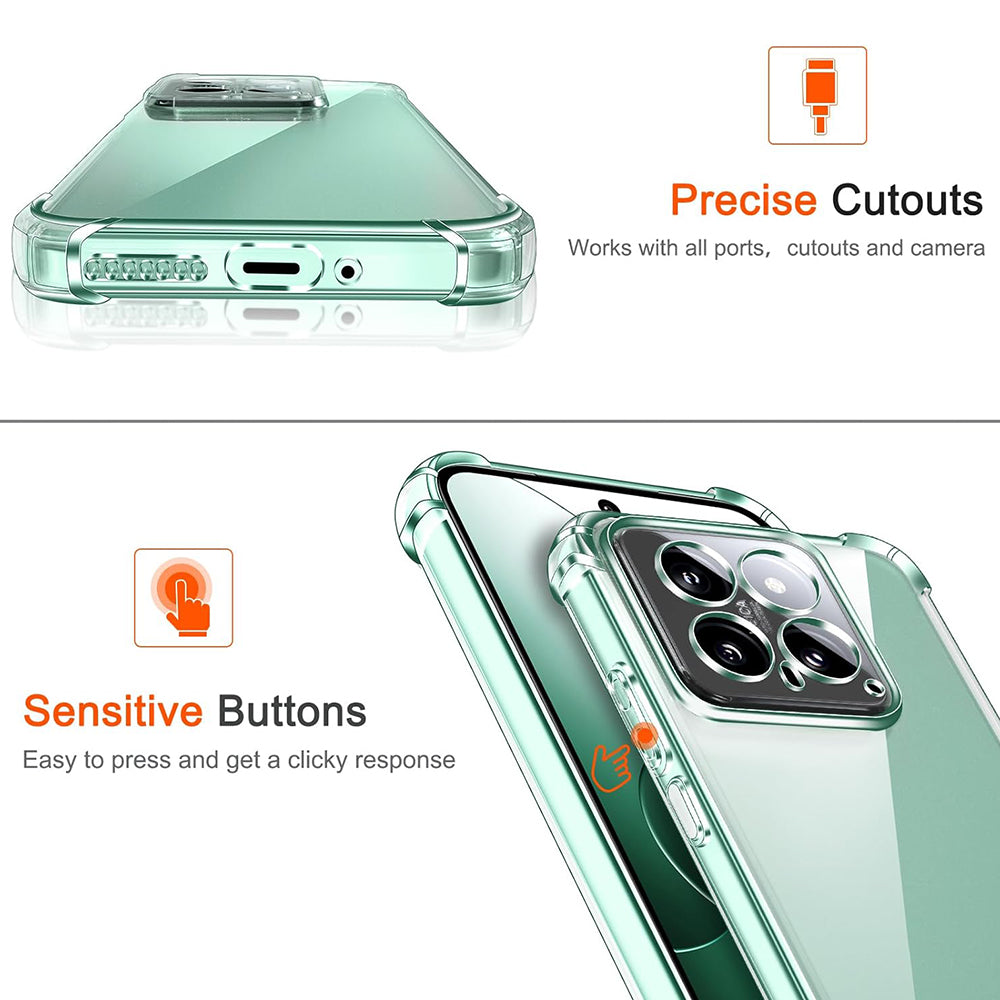 Futrola za Xiaomi 14 Pro, Techsuit, Shockproof Clear, Prozirna