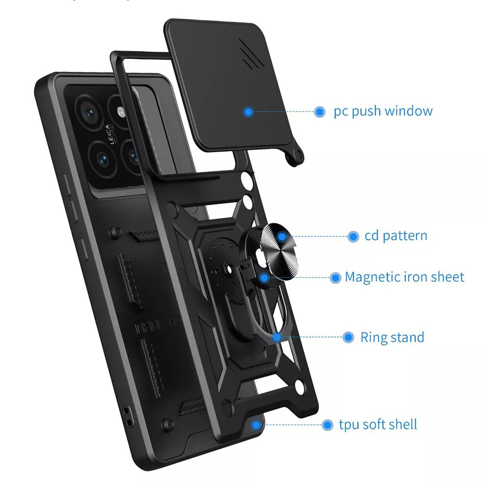 Maska za Xiaomi 15, Techsuit, CamShield, Crna