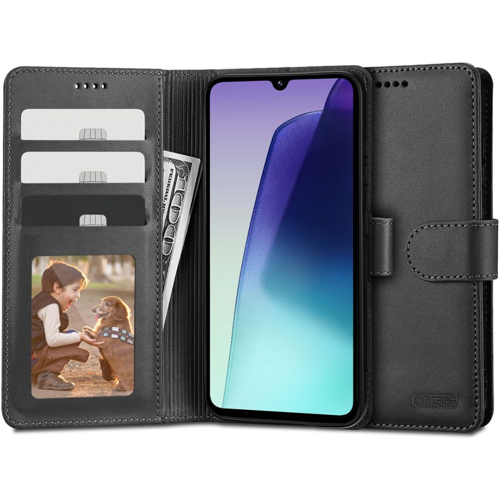 Futrola za Xiaomi Poco C75 5G / C75 / Redmi 14C, Tech-Protect, Wallet, Crna