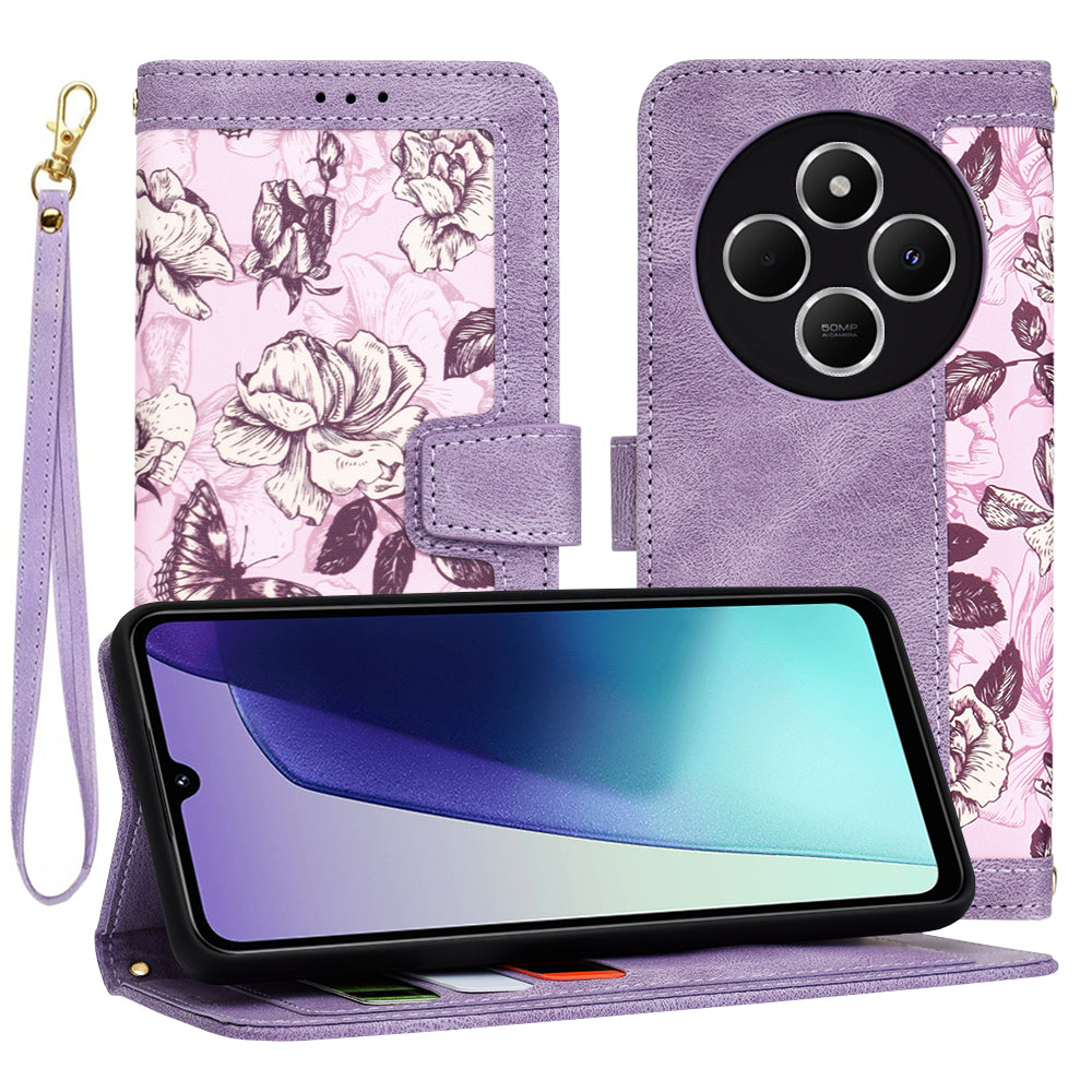 Futrola za Xiaomi Poco C75 / Redmi 14C, Techsuit, FlipCraft, Ljubičasta