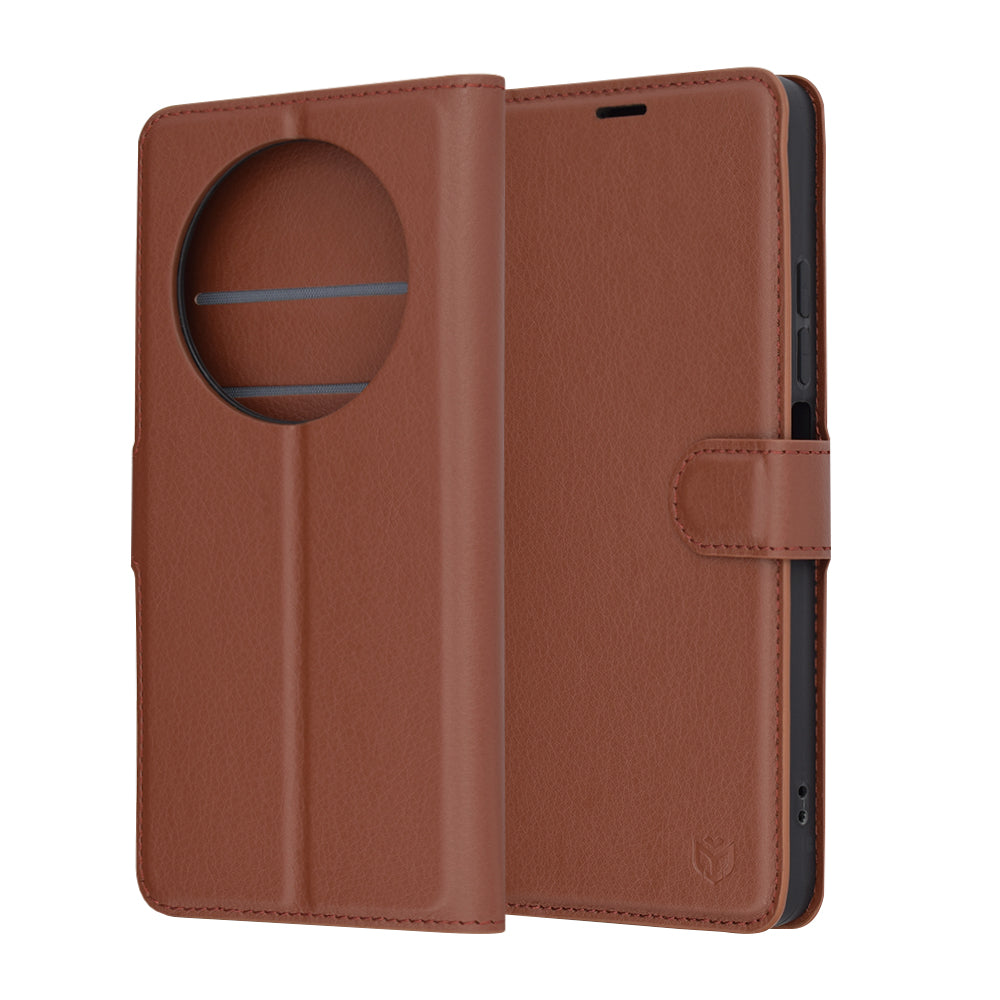 Futrola za Xiaomi Poco C75 / Redmi 14C, Techsuit, Kožna Folio, Smeđa