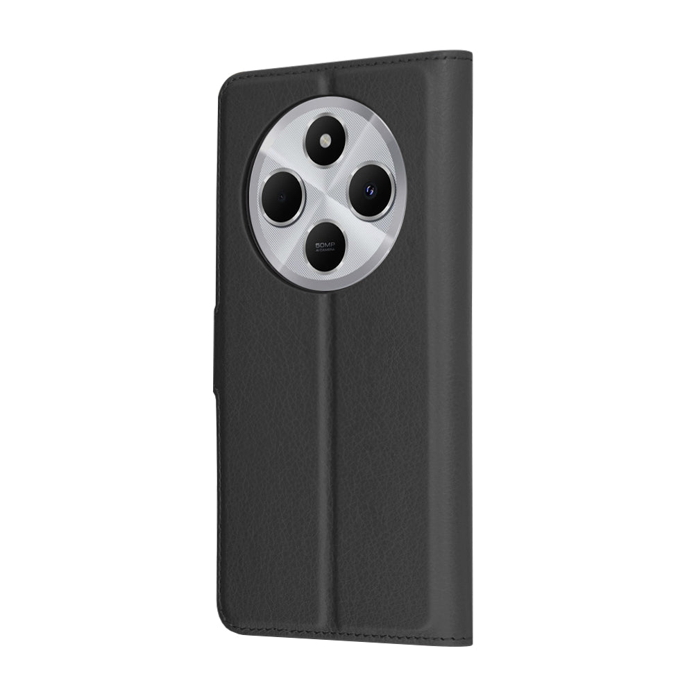Futrola za Xiaomi Poco C75 / Redmi 14C, Techsuit, Kožna Folio, Crna