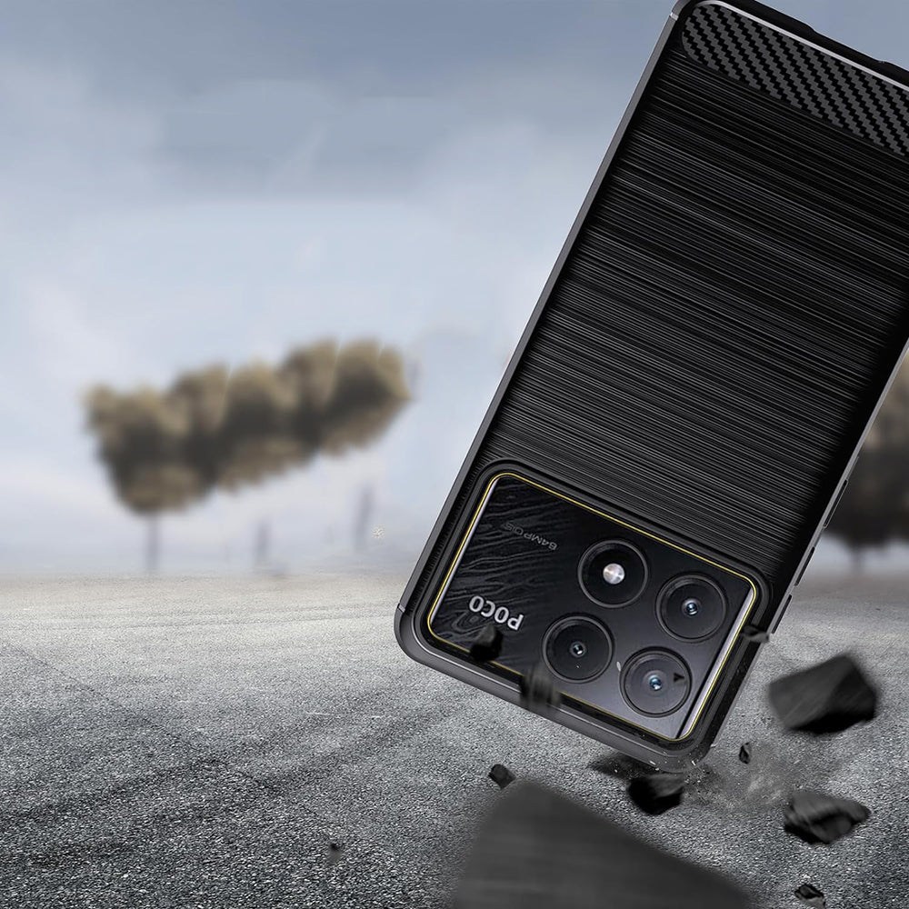 Maska za Xiaomi Poco F6 Pro, Techsuit, Karbon, Plava