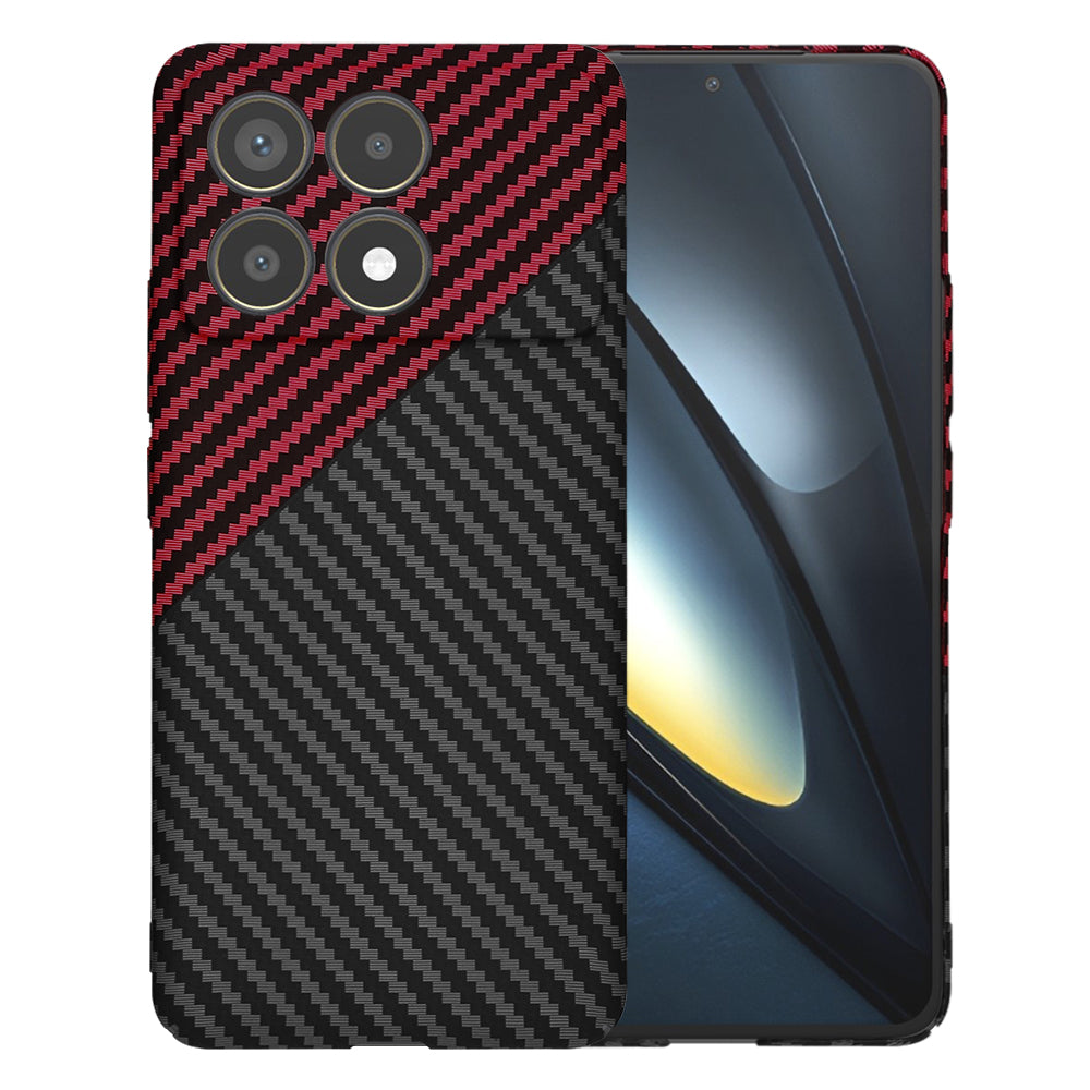 Maska za Xiaomi Poco F6 Pro, Techsuit, Carbonite FiberShell, Crno Crvena