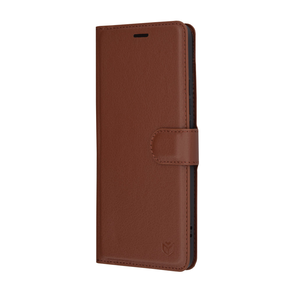 Futrola za Xiaomi Poco F6 Pro, Techsuit, Kožna Folio, Smeđa