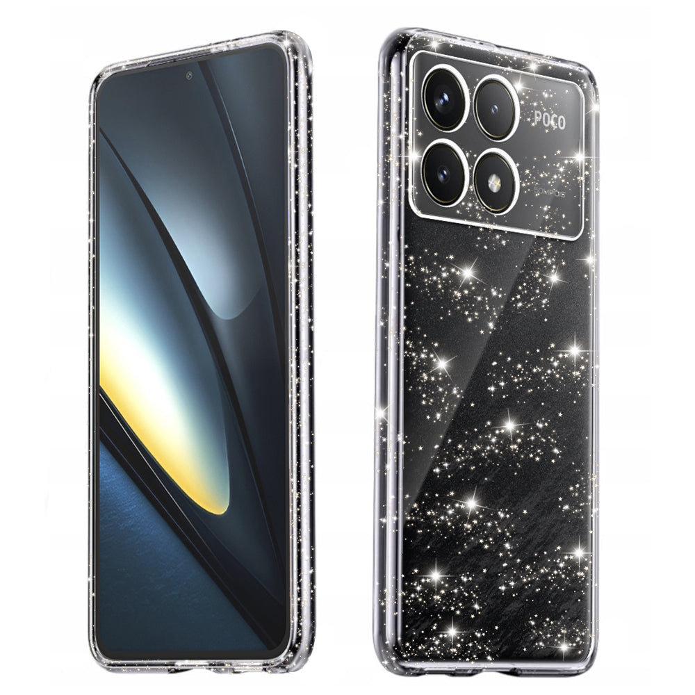 Maska za Xiaomi Poco F6 Pro, Techsuit, SparkleSkin, Prozirna