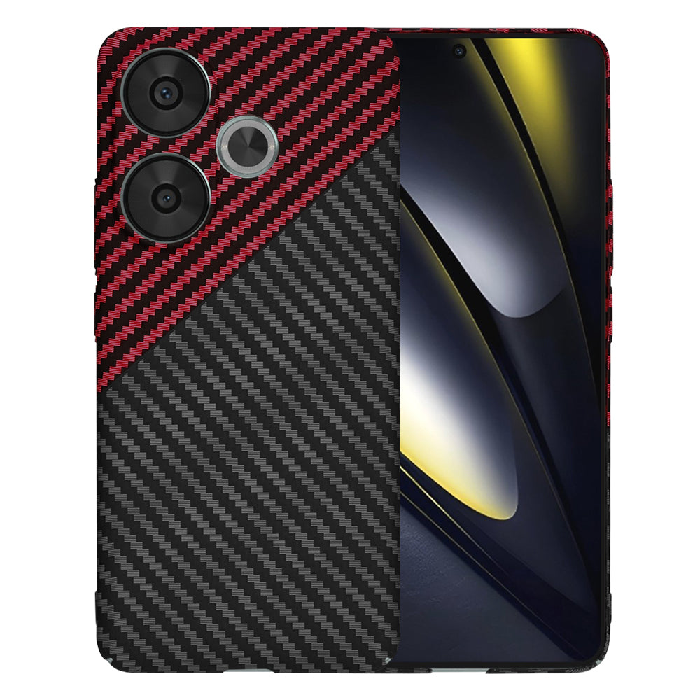 Maska za Xiaomi Poco F6, Techsuit, Carbonite FiberShell, Crno Crvena