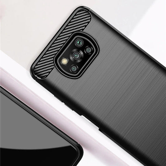 Maska za Xiaomi Poco X3 Pro / X3 NFC / X3, Techsuit, Karbon, Crna