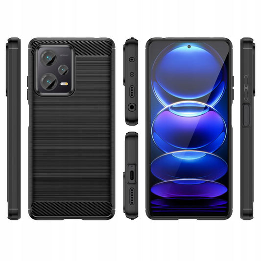 Maska za Xiaomi Poco X5 / Note 12 5G, Techsuit, Karbon, Crna