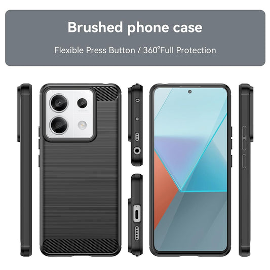 Maska za Xiaomi Poco X6 / Note 13 Pro 5G, Techsuit, Karbon, Crna