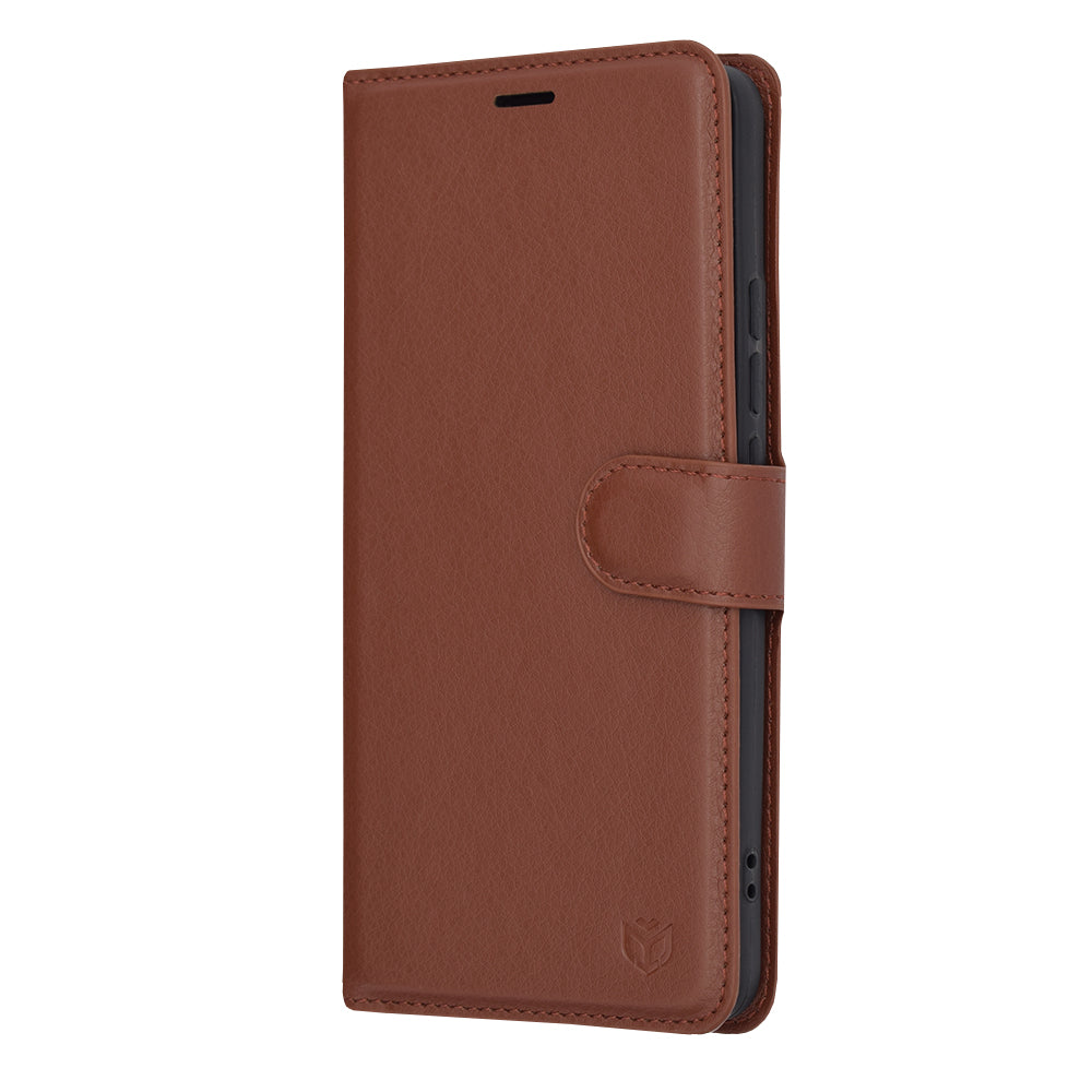 Futrola za Xiaomi Poco X6 Pro, Techsuit, Kožna Folio, Smeđa