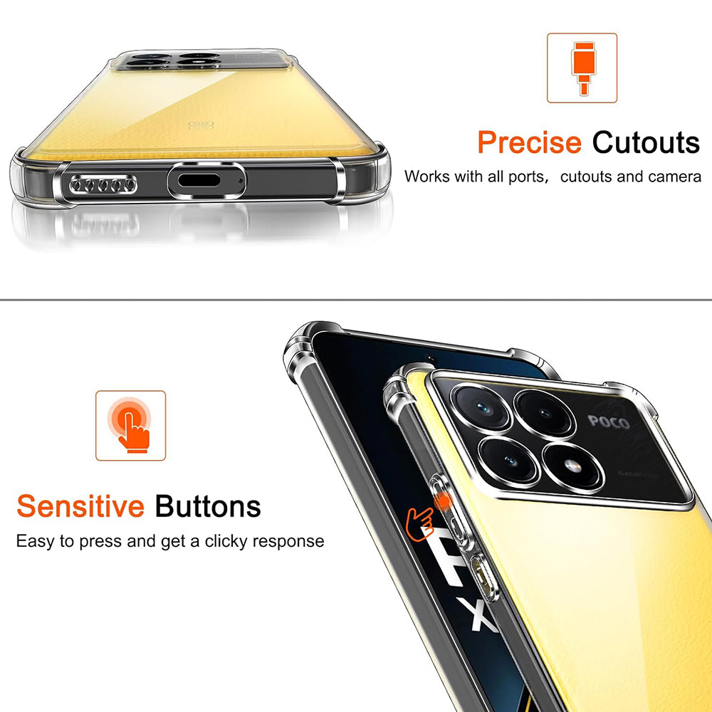 Maska za Xiaomi Poco X6 Pro, Techsuit, Shockproof Clear, Prozirna