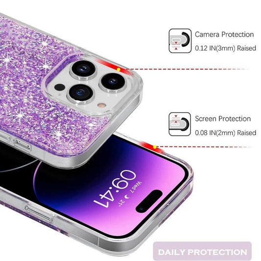 Maska za Xiaomi Poco X6 Pro, Techsuit, Sjajni Glitter, Magenta