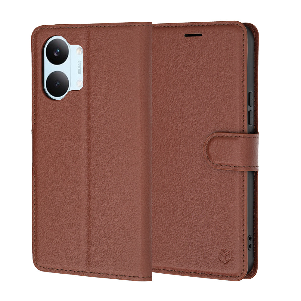 Futrola za Xiaomi Poco X8 Pro Max, Techsuit, Kožna Folio, Smeđa