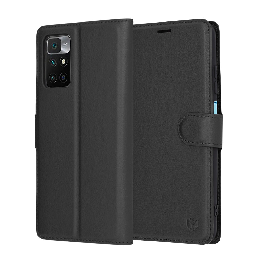 Futrola za Xiaomi Redmi 10 2022 / 10 (2021), Techsuit, Kožna Folio, Crna