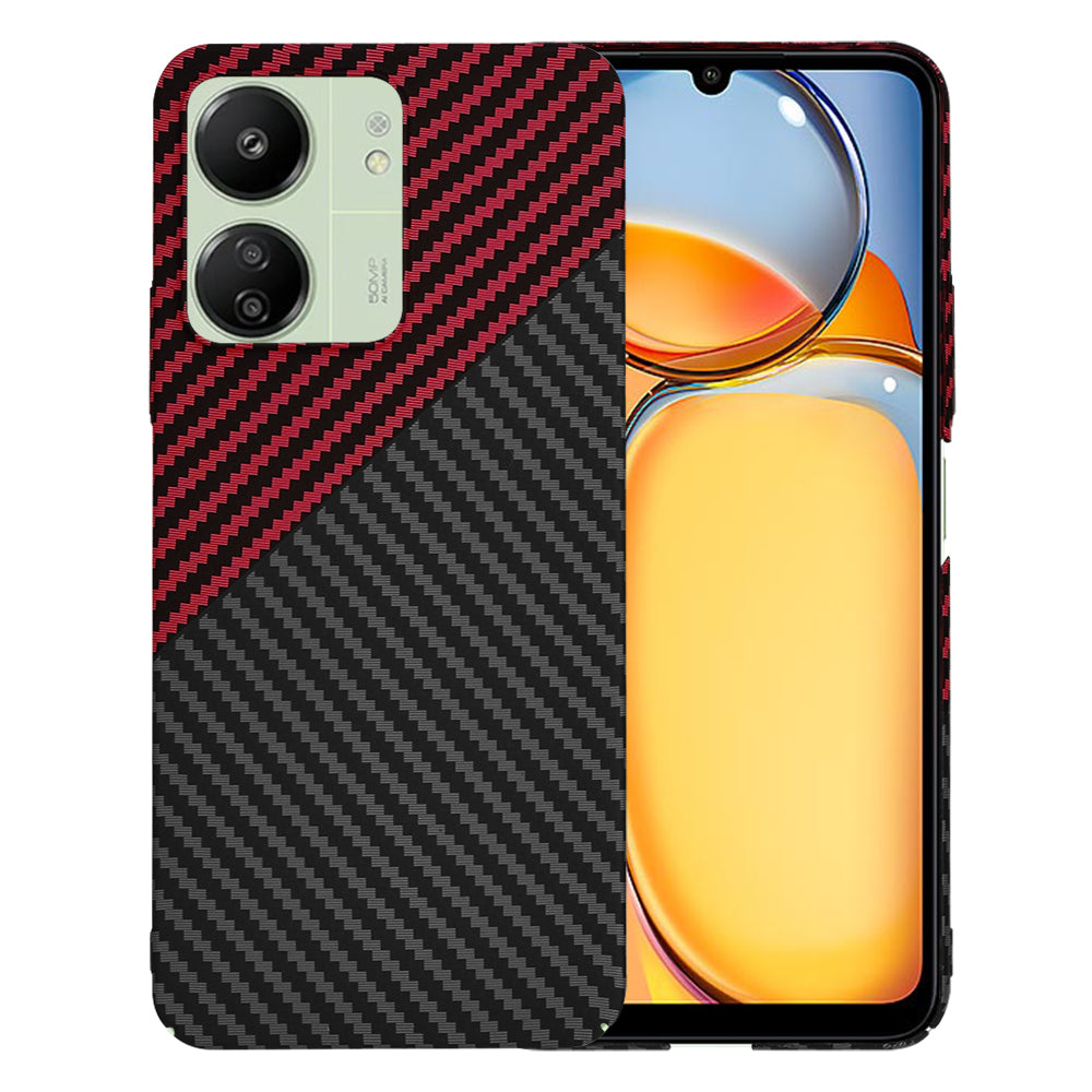 Maska za Xiaomi Redmi 13C 5G / 13C / Poco C65, Techsuit, Carbonite FiberShell, Crno Crvena