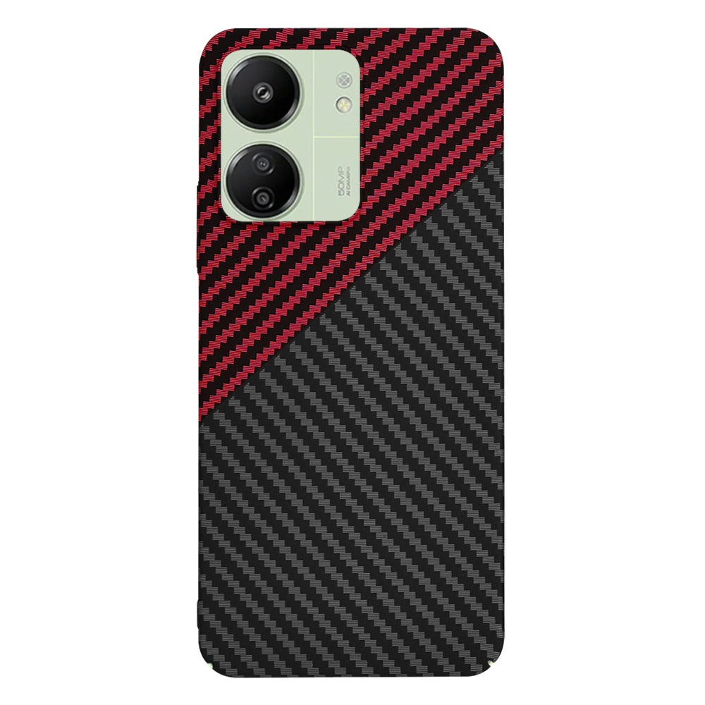 Maska za Xiaomi Redmi 13C 5G / 13C / Poco C65, Techsuit, Carbonite FiberShell, Crno Crvena