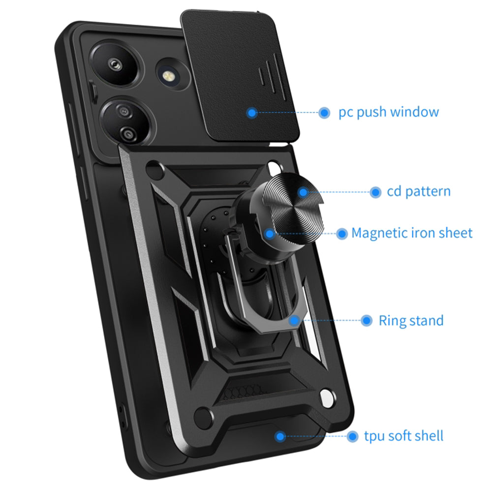 Maska za Xiaomi Redmi 13C 5G, Techsuit, CamShield, Crna
