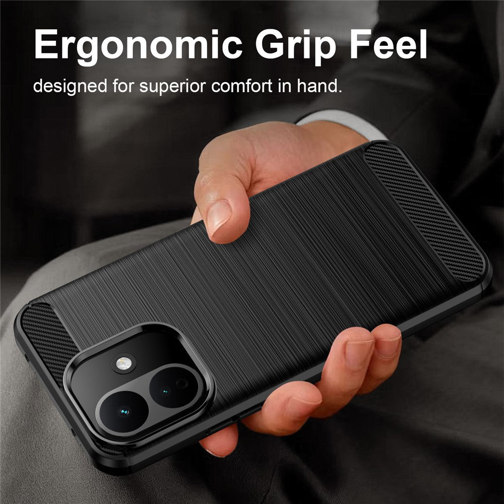 Maska za Xiaomi Redmi 17C 5G, Techsuit, Karbon, Crna