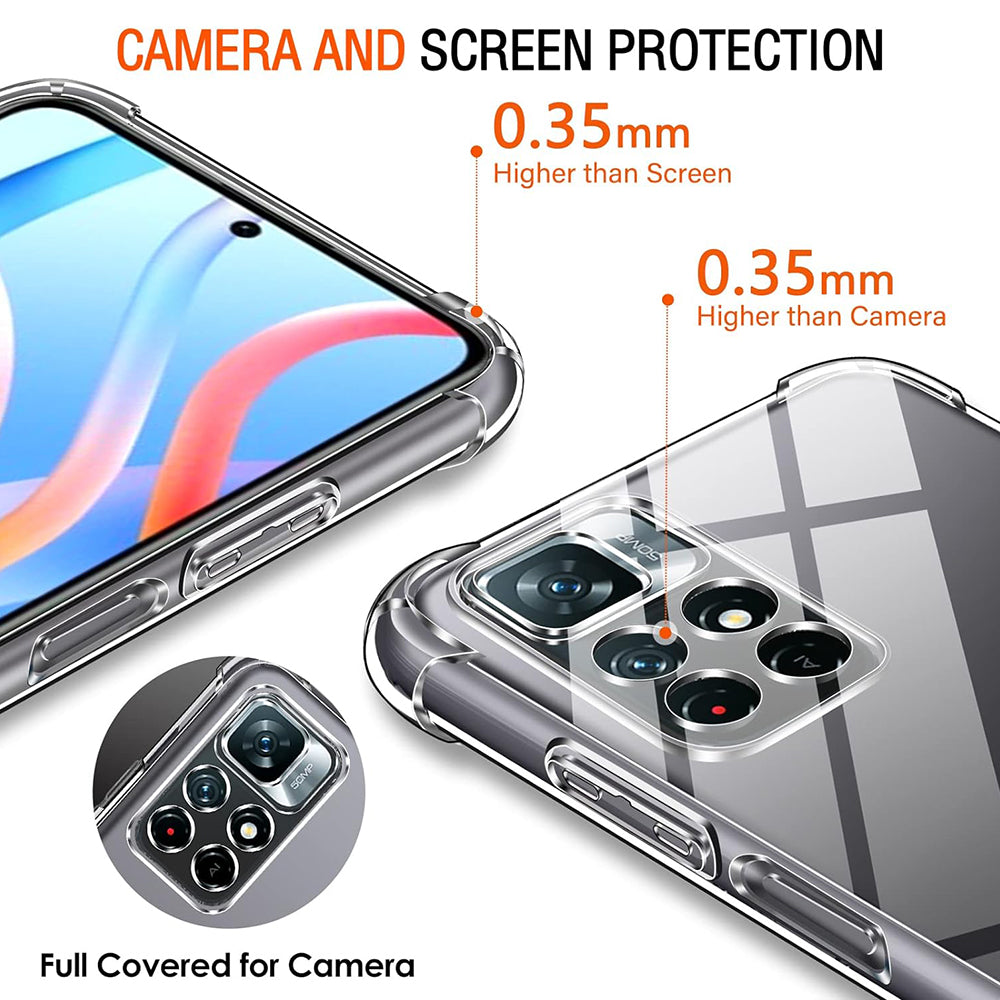Maska za Xiaomi Redmi Note 11S / Note 11, Techsuit, Shockproof Clear, Prozirna