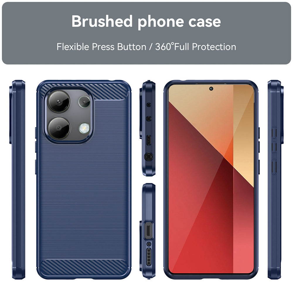 Maska za Xiaomi Redmi Note 13 4G, Techsuit, Karbon, Plava