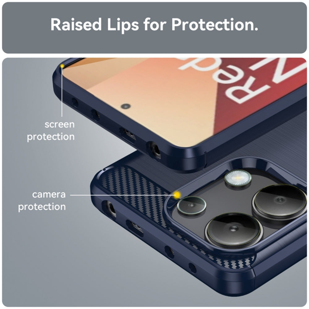 Maska za Xiaomi Redmi Note 13 4G, Techsuit, Karbon, Plava