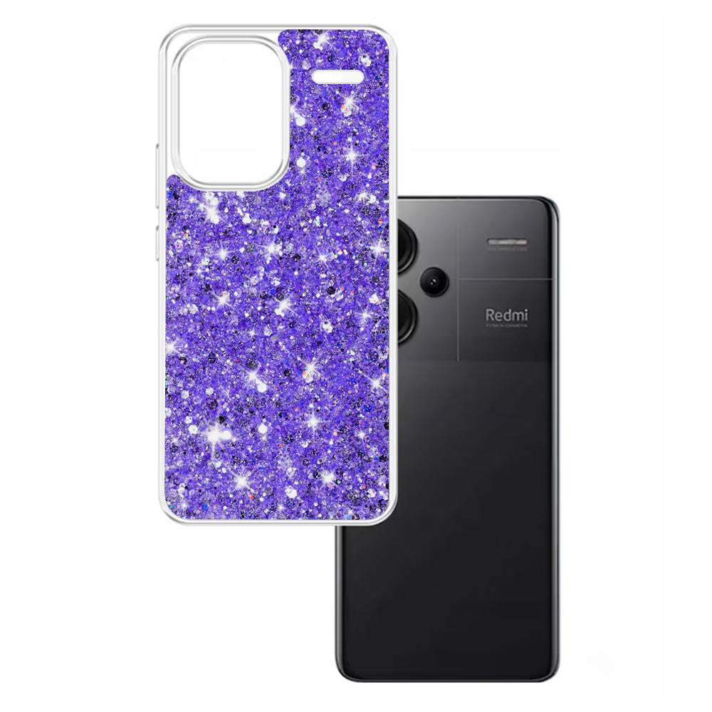 Maska za Xiaomi Redmi Note 13 Pro+, Techsuit, Sjajni Glitter, Ljubičasta