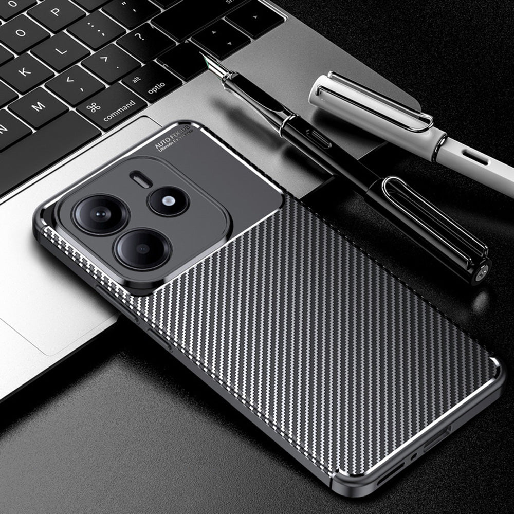 Maska za Xiaomi Redmi Note 14 4G (Regionalna), Techsuit, CarbonFiber, Crna