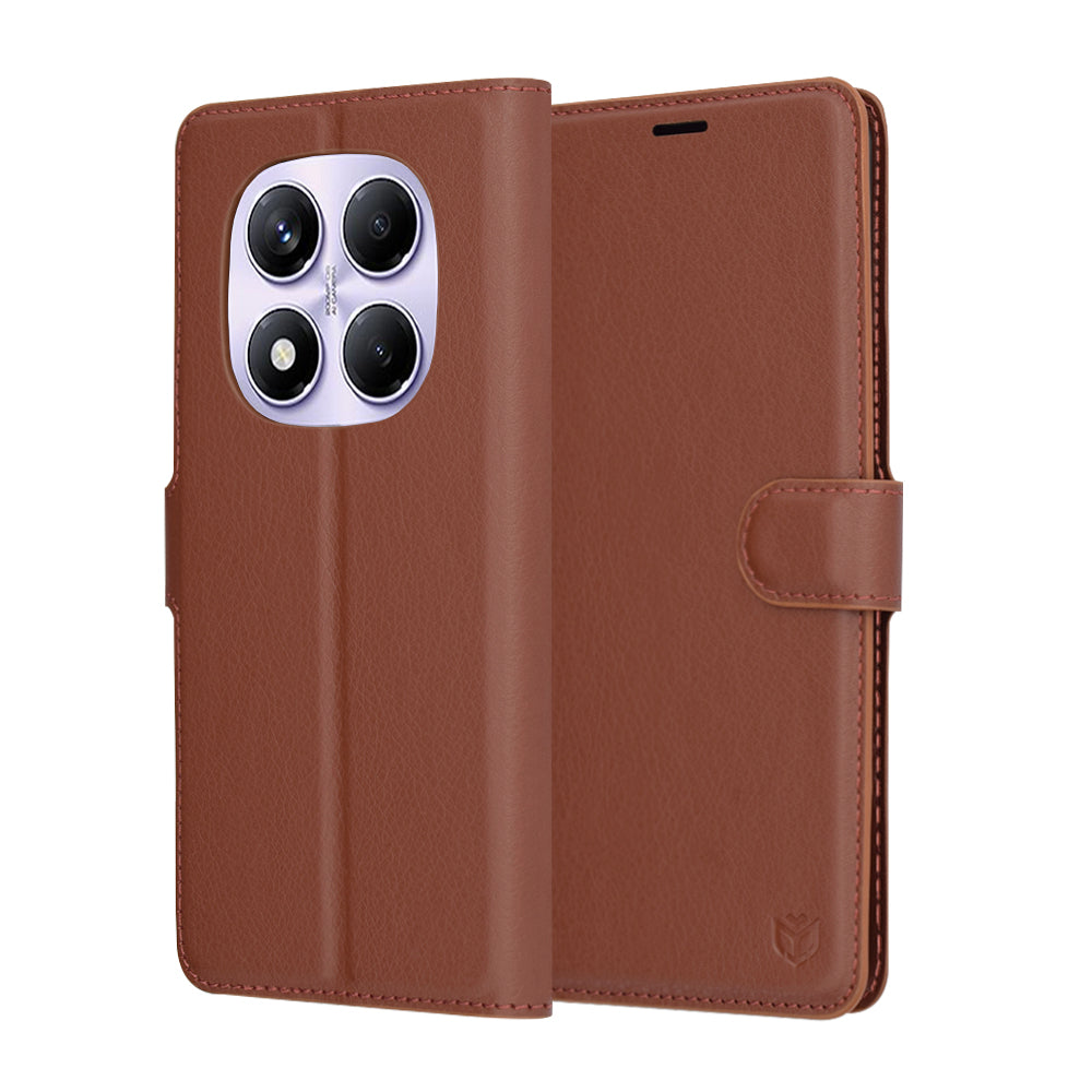 Futrola za Xiaomi Redmi Note 14 Pro 4G, Techsuit, Kožna Folio, Smeđa