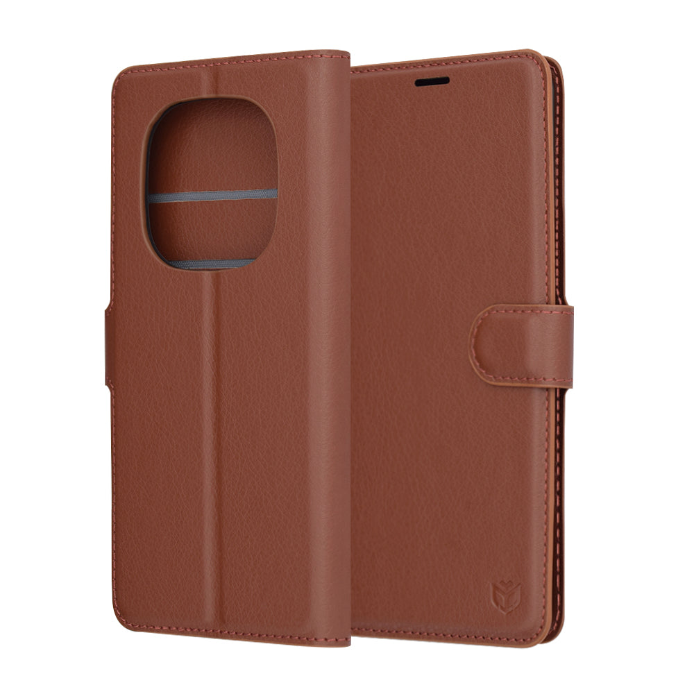 Futrola za Xiaomi Redmi Note 14 Pro 4G, Techsuit, Kožna Folio, Smeđa