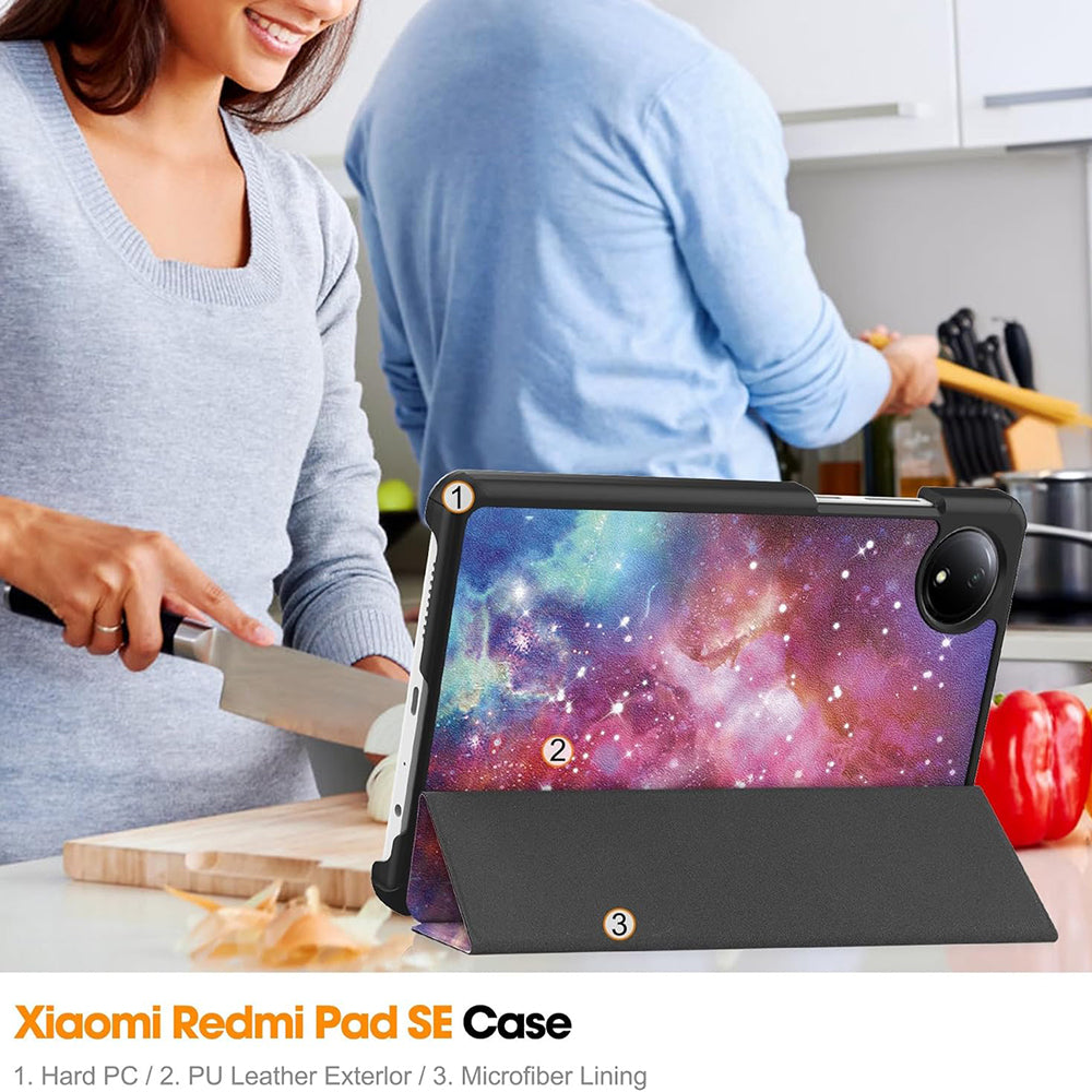Futrola za Xiaomi Redmi Pad SE 8.7, Techsuit, FoldPro Galaxy, Višebojna