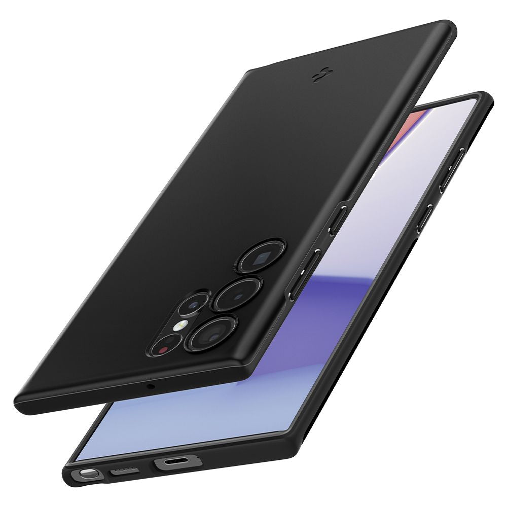 Futrola za Samsung Galaxy S22 Ultra 5G S908, Spigen, Thin Fit, Crna ACS03911