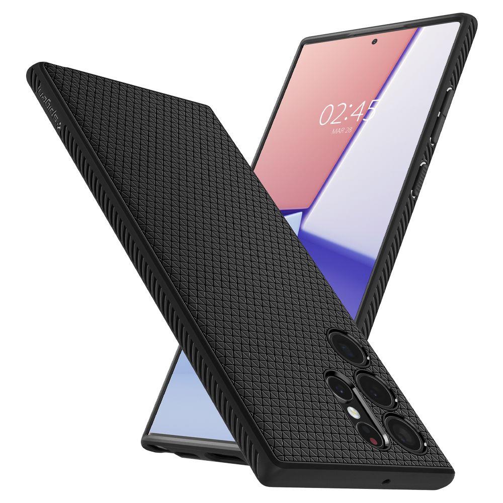 Futrola za Samsung Galaxy S22 Ultra 5G S908, Spigen, Liquid Air Matte, Crna ACS03915