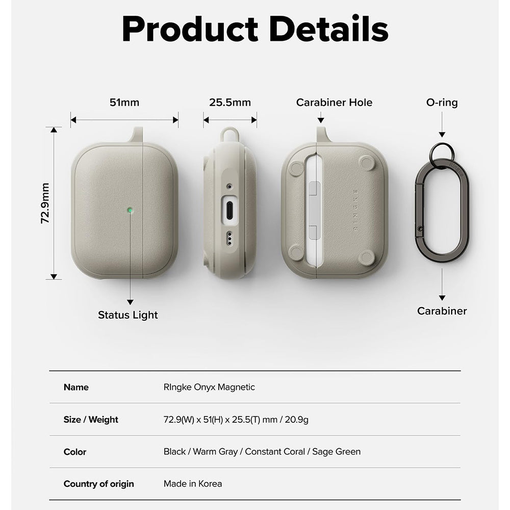 Ringke Onyx Magnetic futrola za Apple AirPods Pro 3, Siva