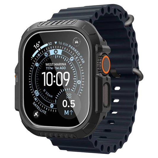 Maska Spigen Lock Fit sa zaštitom za zaslon za Apple Watch Ultra Series, crna ACS12054