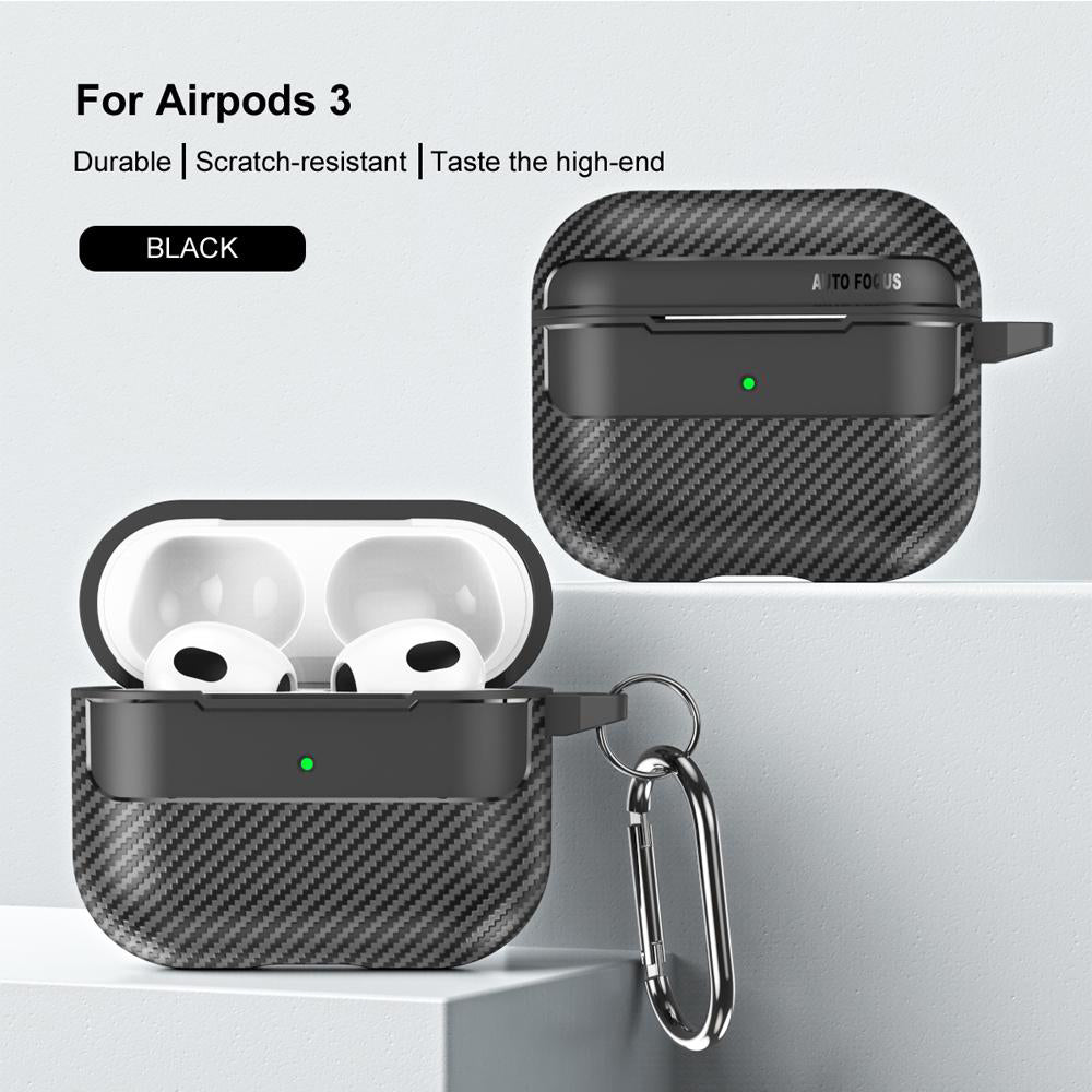 Techsuit CarbonFiber futrola za Apple AirPods 3, Crna