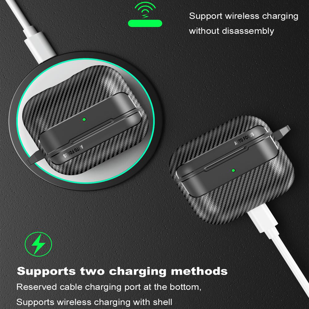 Techsuit CarbonFiber futrola za Apple AirPods 3, Crna