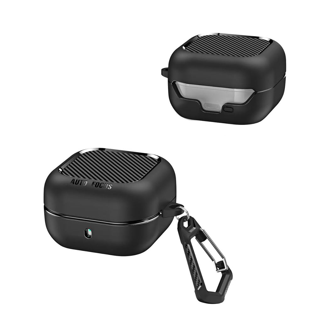 Techsuit CarbonFiber futrola za Samsung Galaxy Buds4 / Buds4 Pro, Crna