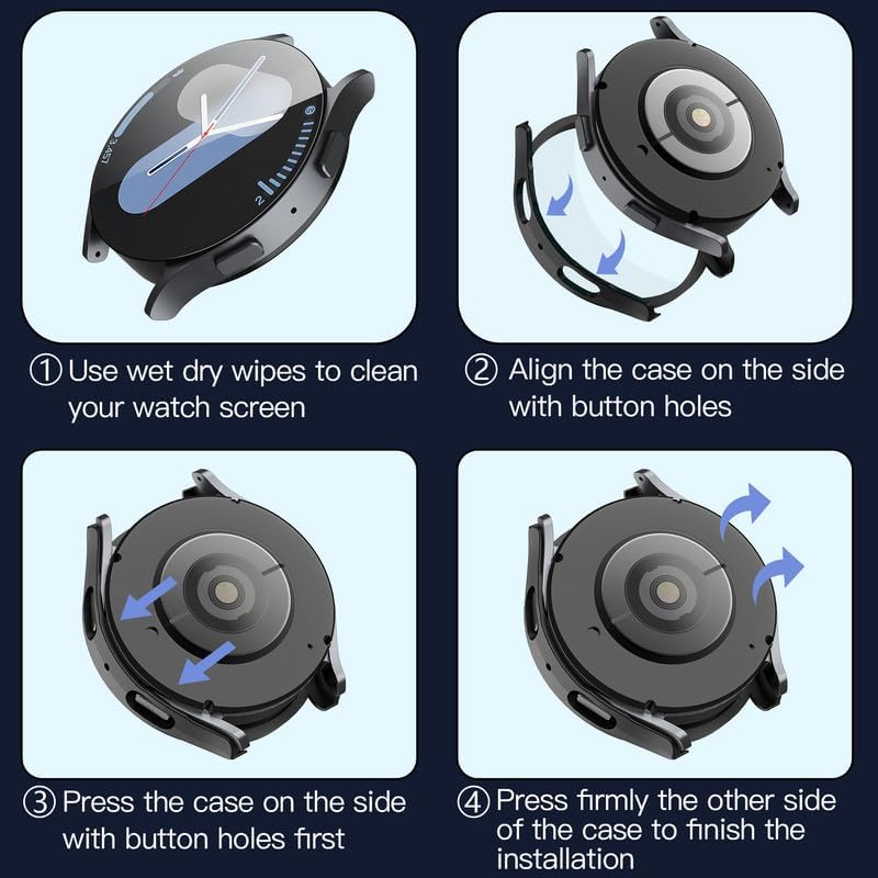 Techsuit Defense360 Pro kućište za Samsung Galaxy Watch7 40mm, Crna