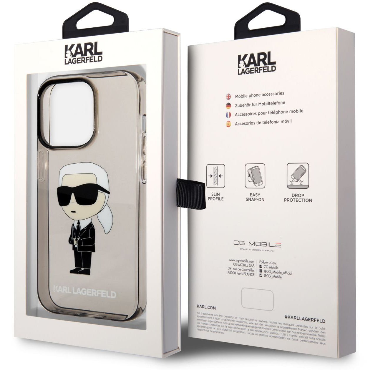 Futrola za Apple iPhone 14 Pro Max, Karl Lagerfeld, IML Ikonik NFT, Crna