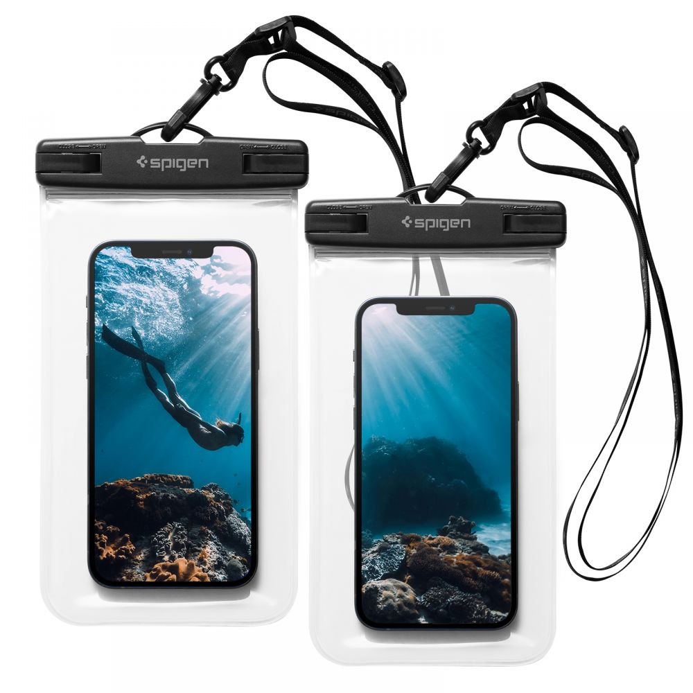 Univerzalna Vodootporna Torbica za Telefon max. 3.5inch - 7inch, Spigen, A601, Set 2 komada, Prozirna AMP03098