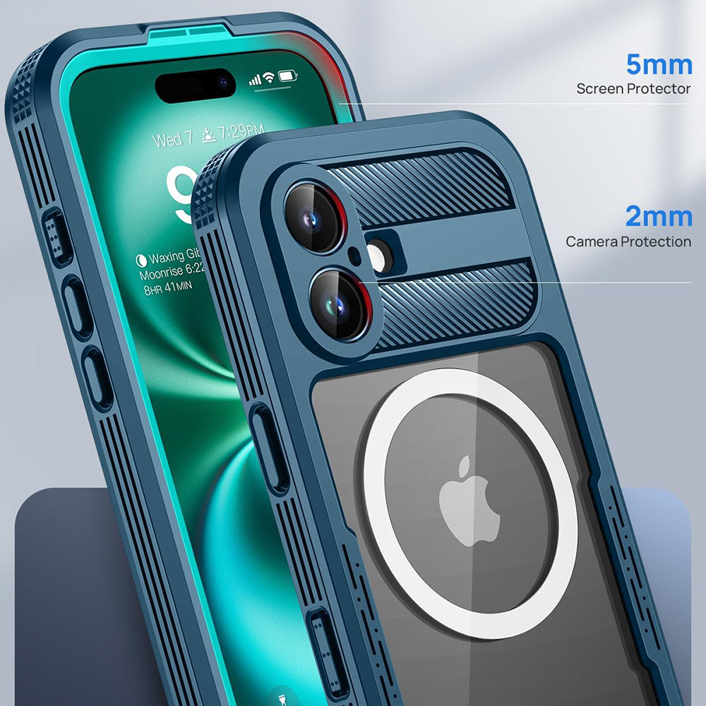 Vodootporna maska za Apple iPhone 16, ShellBox, Karbon, Crna