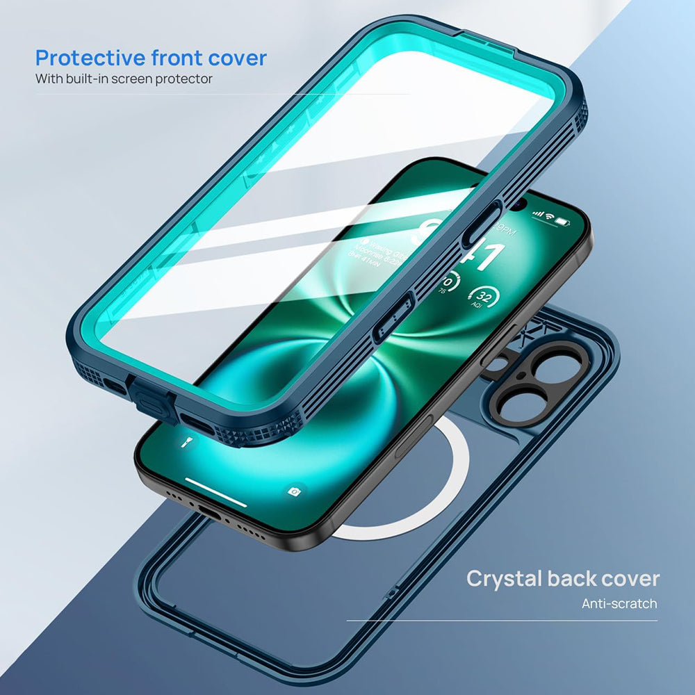 Vodootporna maska za Apple iPhone 16, ShellBox, Karbon, Crna