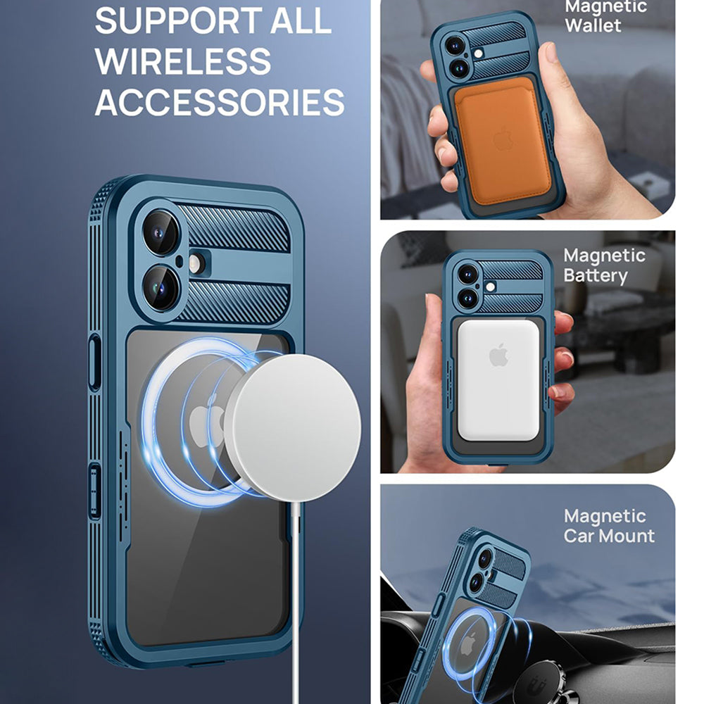 Vodootporna maska za Apple iPhone 16, ShellBox, Karbon, Crna