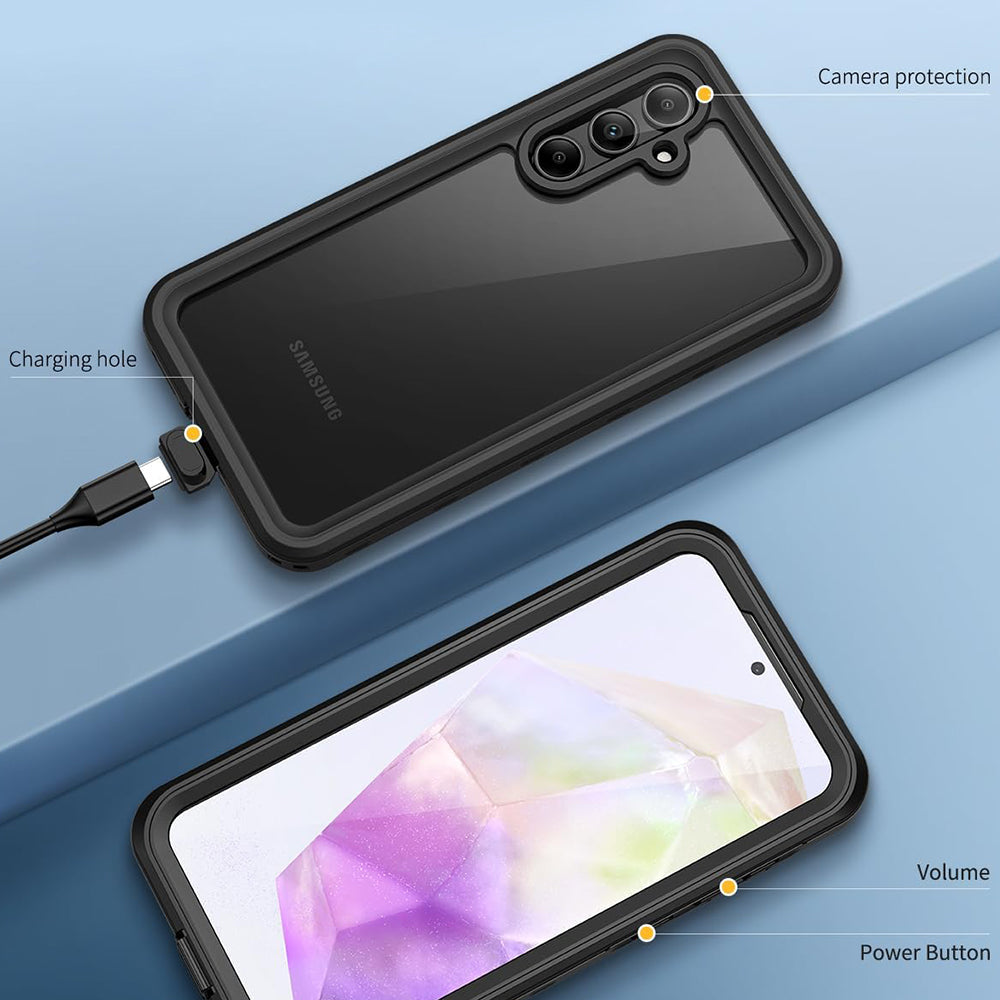 Vodootporna maska za Samsung Galaxy A35 5G A356, ShellBox, Crna